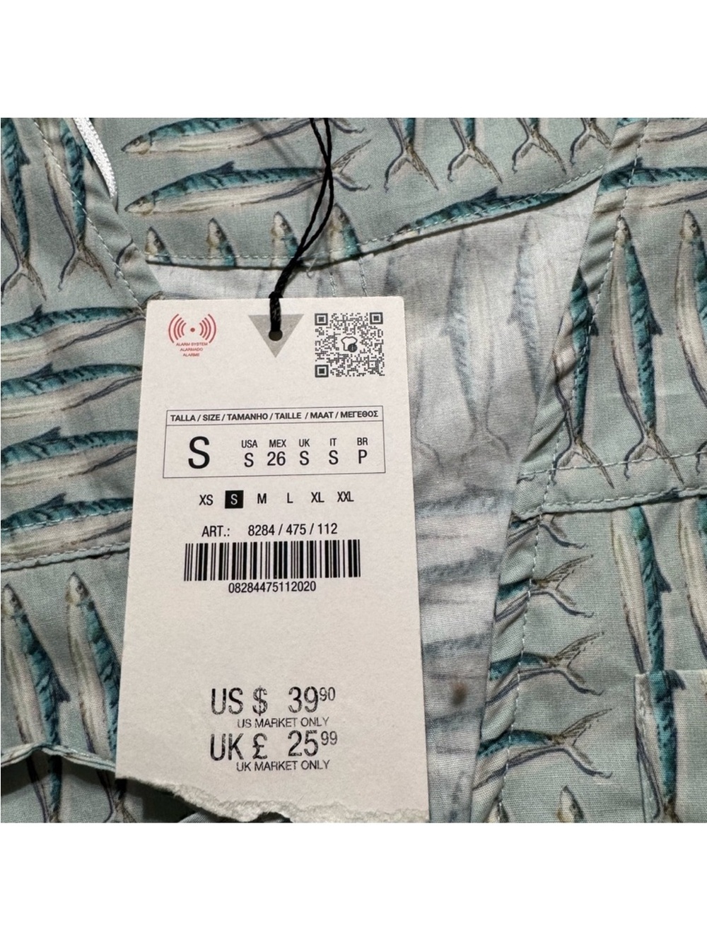 Zara Mint Green Patterned Tie-Front Crop Top - Picture 5 of 12